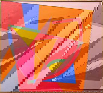 Richard Mortensen, 1910-1993 (Denmark): Richard Mortensen (1910-1993). 1.3.1953. Oil on canvas, size 90 x 100 cm (28 3/4 x 24 inches). Frame dimensions 92 x 102 cm (35 x 30 2/3 inches). Signed and dated on the verso.