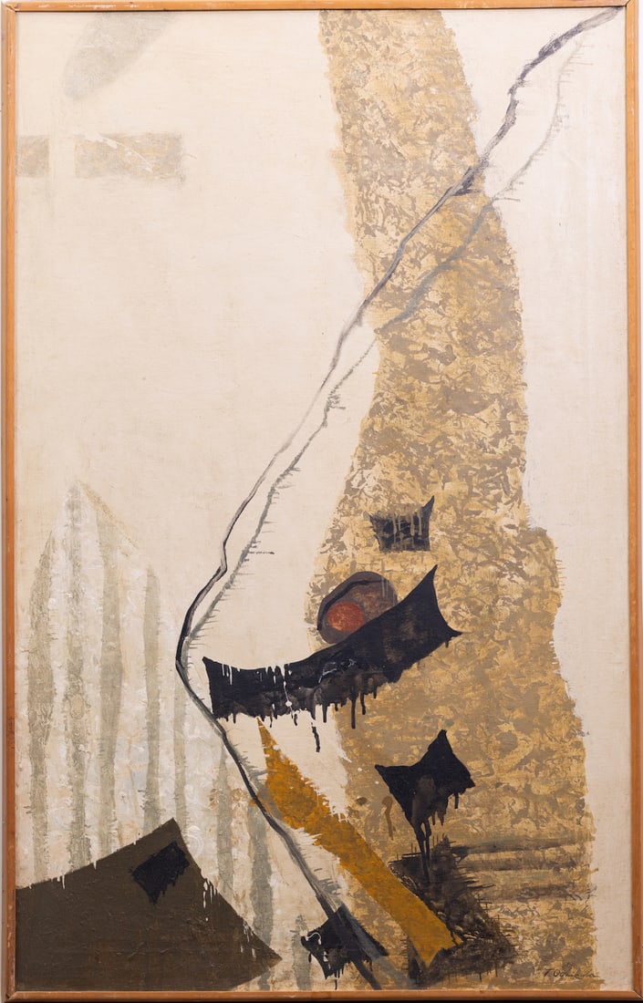 Tetsuo Ochikubo, 1923-1975 (Japan/USA): Tetsuo Ochikubo (1923-1975). Oil on canvas, size 96,6 x 61,8 cm (38 x 24 inch). Frame dimensions 99 x 63 cm (39 x 24 3/4 inch).Signed lower right. Tetsuo Ochikubo (1923-1975), also known as Bob Ochiku