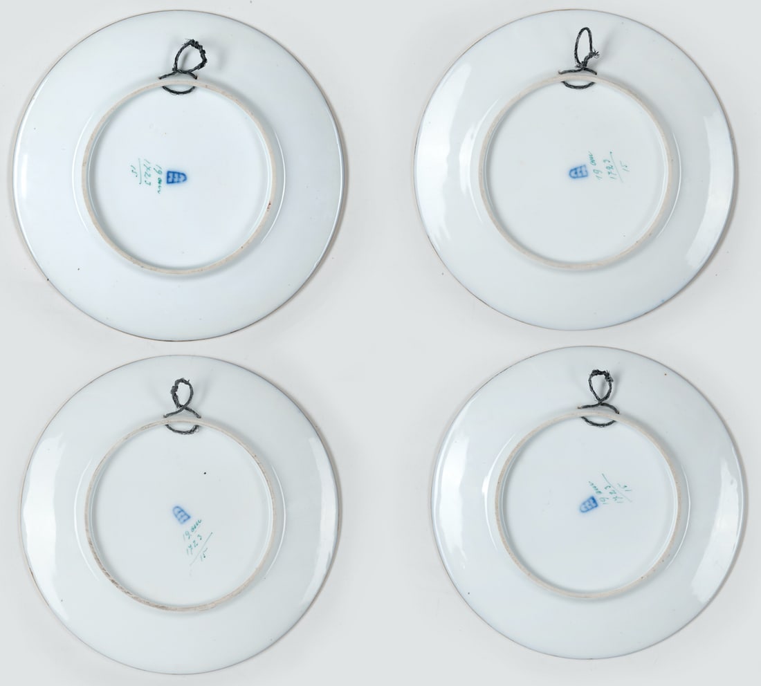 Porcelain Cabinet Plates, 4 pieces, 19th- 20th century