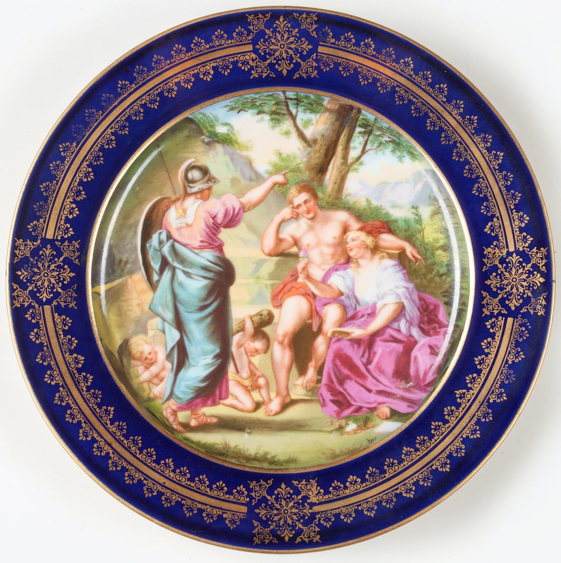 Porcelain Cabinet Plates, 4 pieces, 19th- 20th century