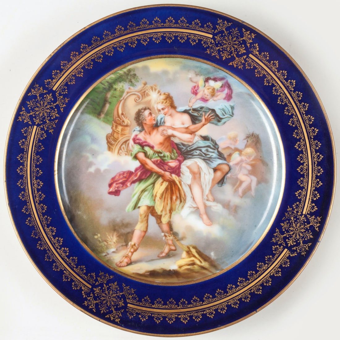 Porcelain Cabinet Plates, 4 pieces, 19th- 20th century