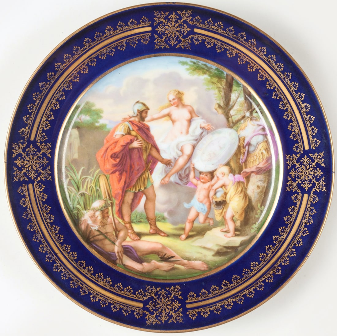 Porcelain Cabinet Plates, 4 pieces, 19th- 20th century
