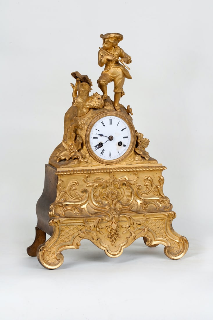Gilt Bronze Mantel Clock, 19th century