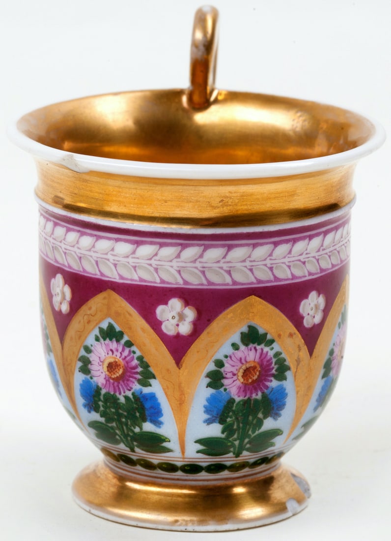 Porcelain Cup with Saucer Hand-painted, 19th century
