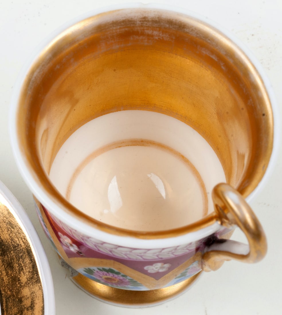 Porcelain Cup with Saucer Hand-painted, 19th century