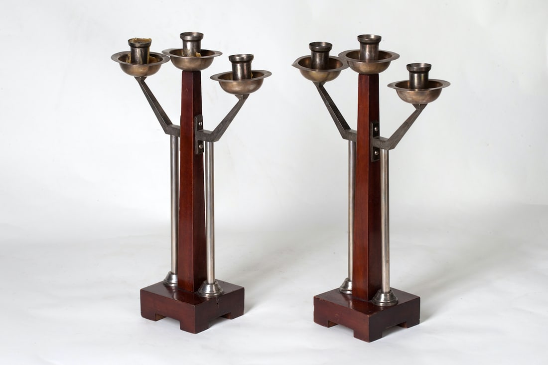Pair of Art Deco Candle Holders, early 20th century