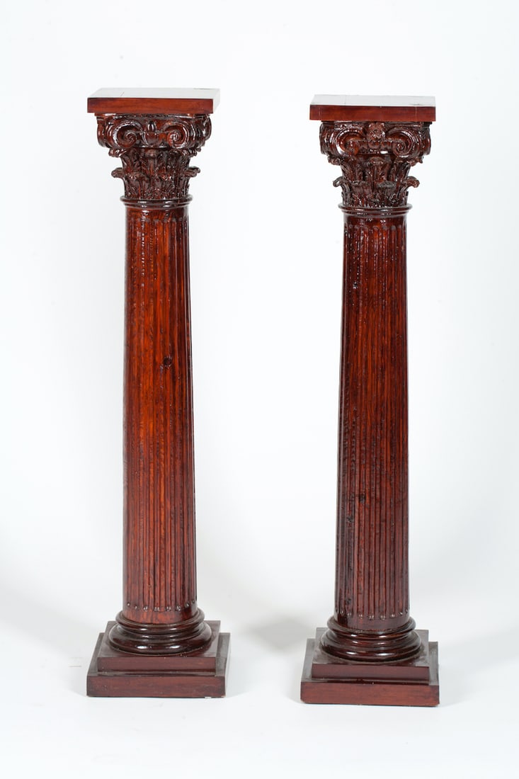 Pair of Classicism Pedestal Stands, 19th century