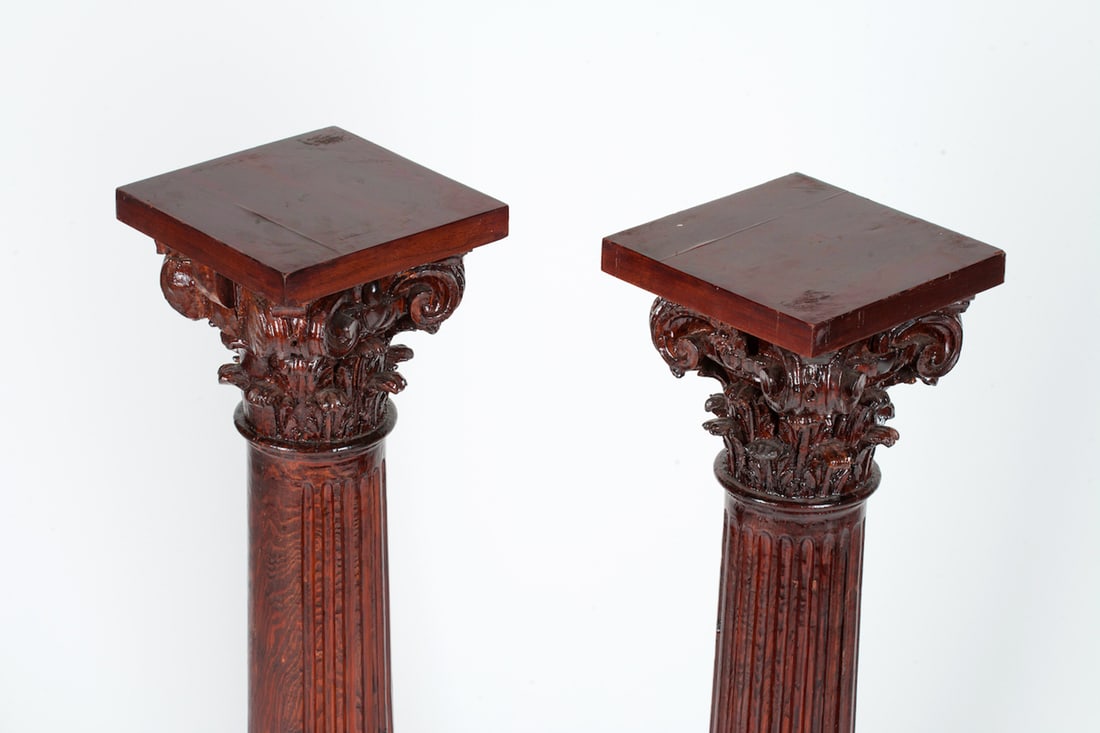 Pair of Classicism Pedestal Stands, 19th century