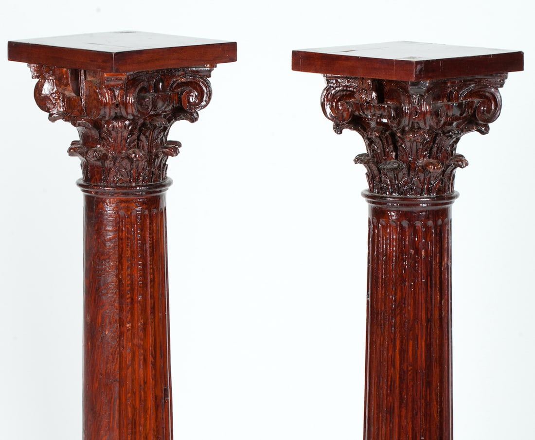 Pair of Classicism Pedestal Stands, 19th century