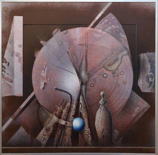 Heinrich KELLER, 1938-2018 (Germany): Heinrich KELLER (1938-2018).1983. Acrylic on canvas, size 80 x 80 cm (31 1/2 x 31 1/2 inches). Signed and dated at the bottom.