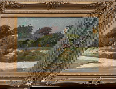 Constantin Gerhardinger, 1888-1970 (Germany): Constantin Gerhardinger (1888-1970). 1919. Oil on canvas, size 47 x 69 cm (18 1/2 x 27 1/4 inches), frame dimensions 73 x 95 cm (28 3/4 x 37 1/3 inches).. Signed and dated bottom right.