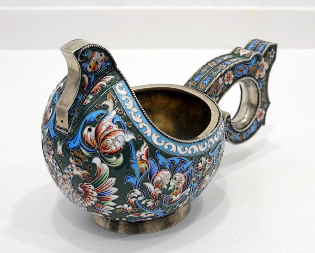 Ladle, Silver and Enamel, 19th c (Russia)