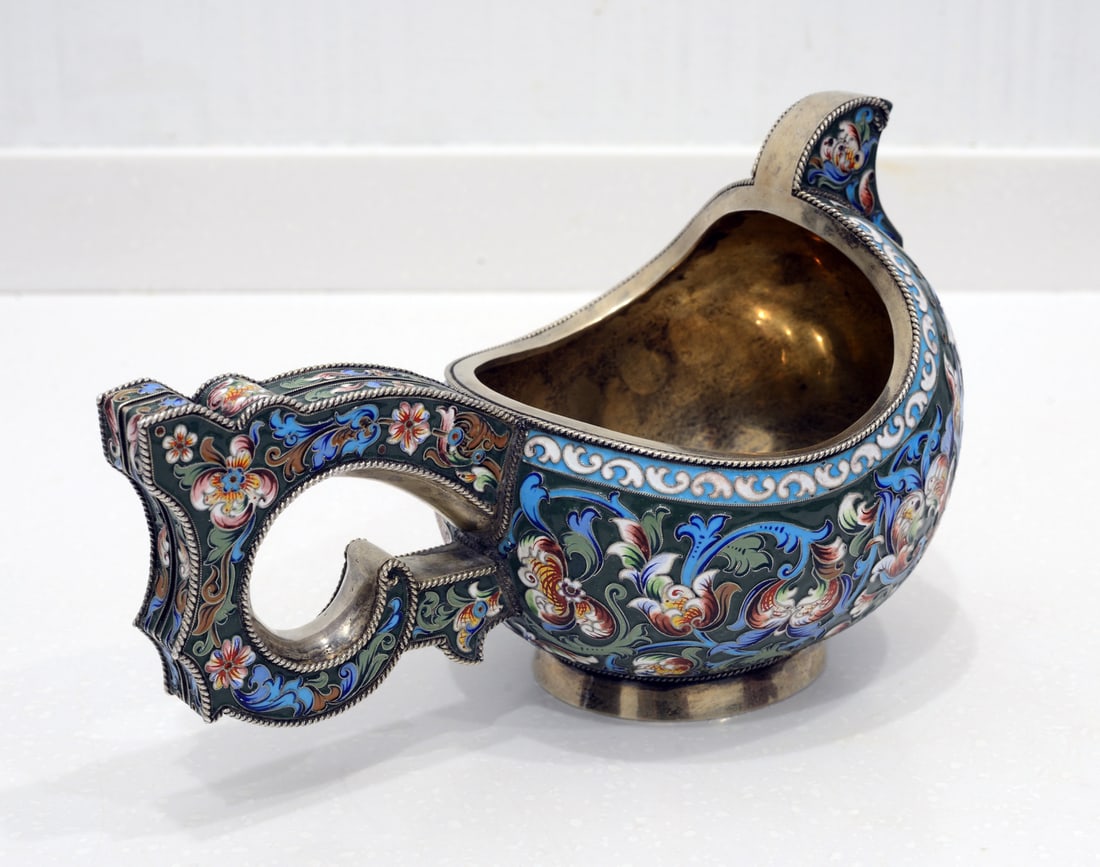 Ladle, Silver and Enamel, 19th c (Russia)