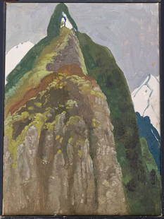 Eugene Francis Savage, 1883-1978 (USA): Eugene Francis Savage (1883 Covington, Indiana - 1978 Woodbury, Connecticut).USA.Oil on canvas, size 35 x 34 cm (13 3/4 x 9 3/4 inches). Artist's studio stamp on the verso. Framed. Provenance: Eugene