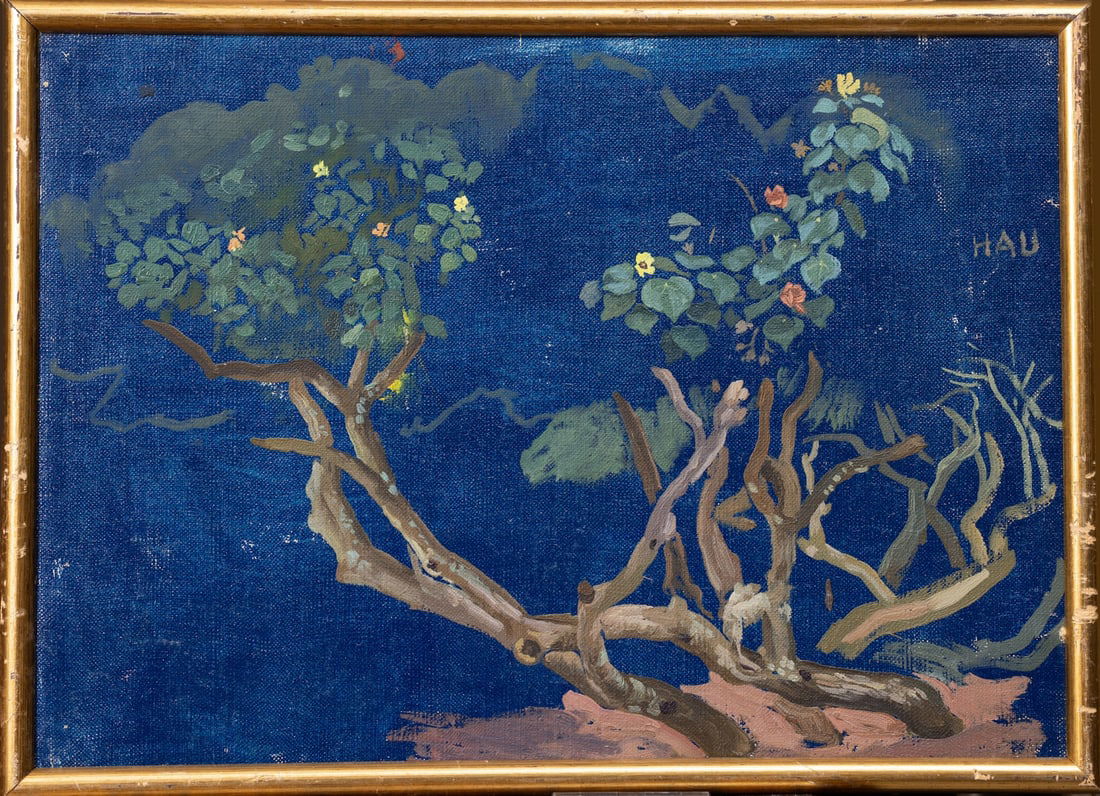 Eugene Francis Savage, 1883-1978 (USA): Eugene Francis Savage (1883 Covington, Indiana - 1978 Woodbury, Connecticut).USA. Oil on canvas, size 25 x 35 cm (9 3/4 x 13 3/4 inches). Artist's studio stamp on the verso. Framed. Provenance: Eugene