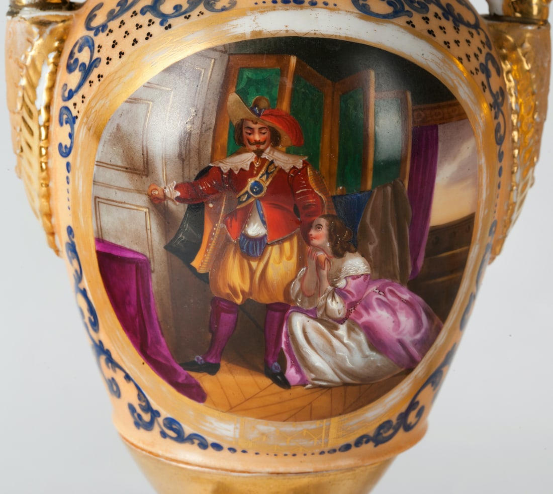 A Pair of Paris Porcelain French Empire Vases