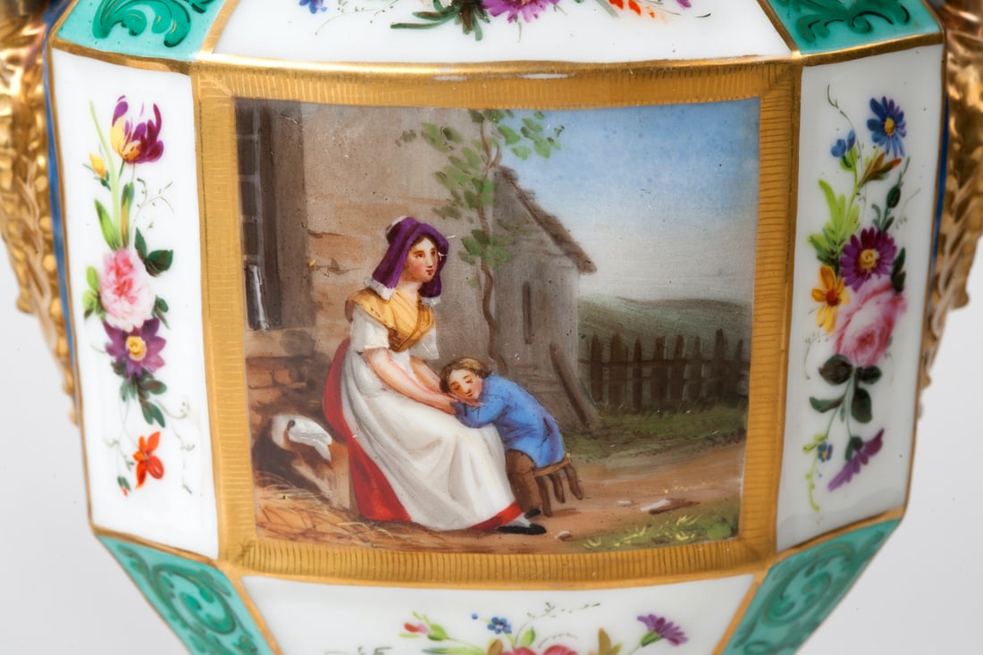 Pair of Empire Porcelain Vases, 19th century