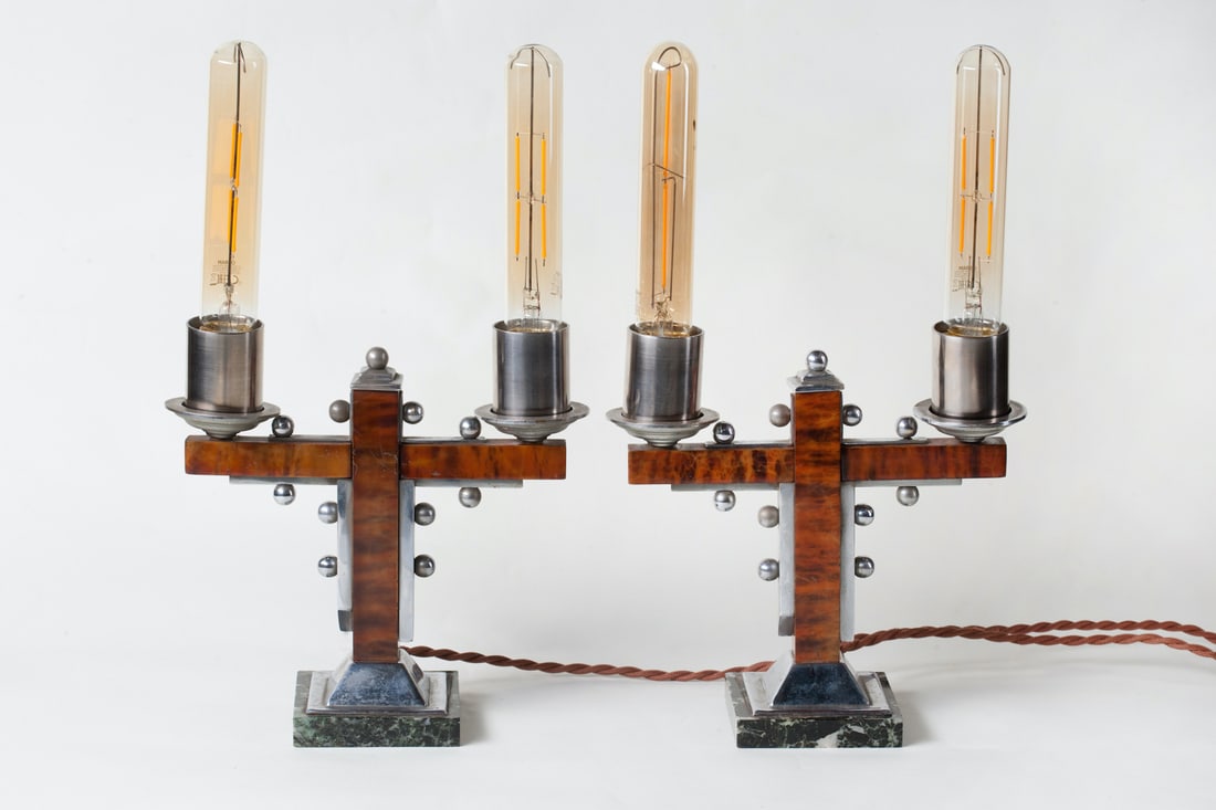 A pair of Art Deco lamps, Europe
