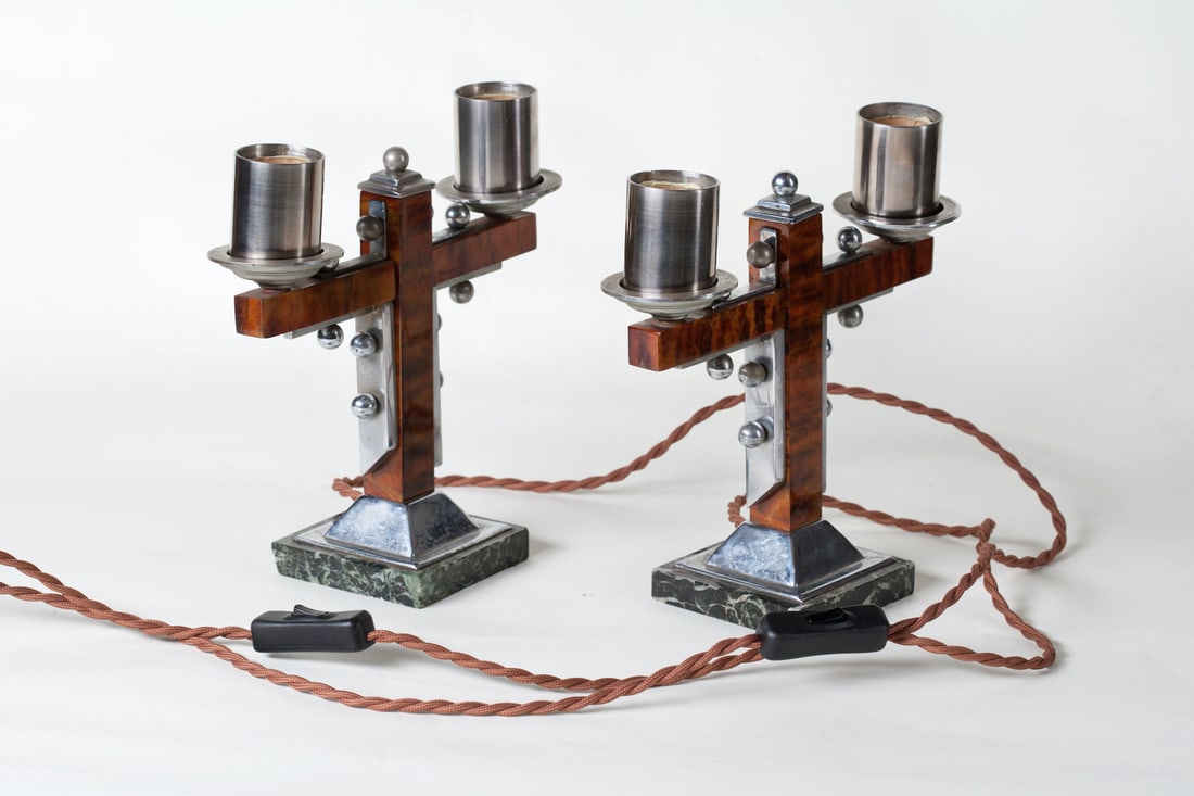 A pair of Art Deco lamps, Europe