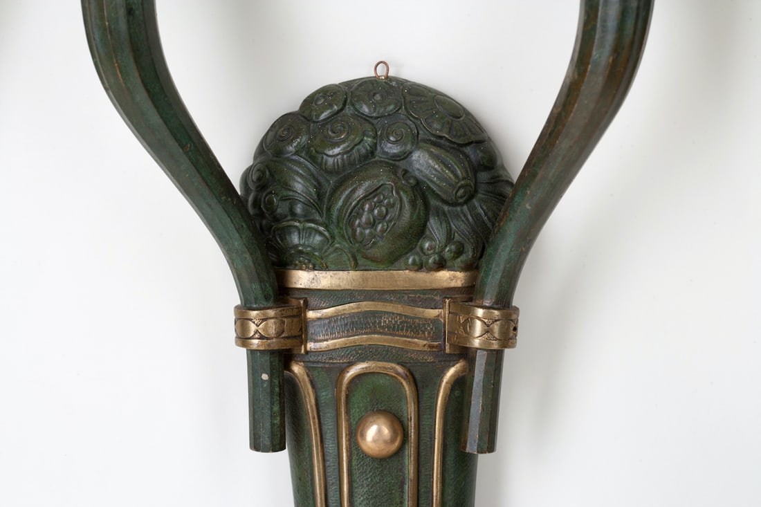 Bronze Wall Sconces, Art Nouveau, Modern, Jugendstil