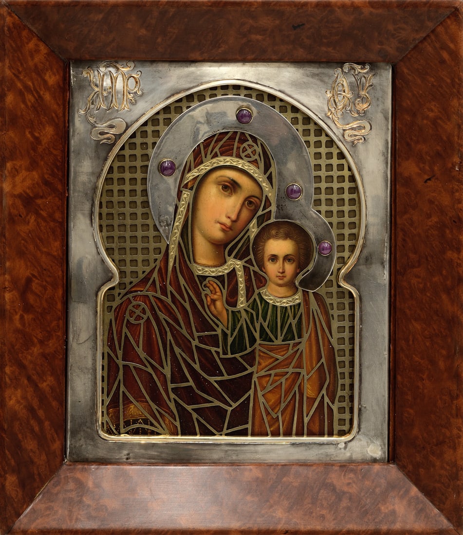 Russian Modern Pair Icons, Silver