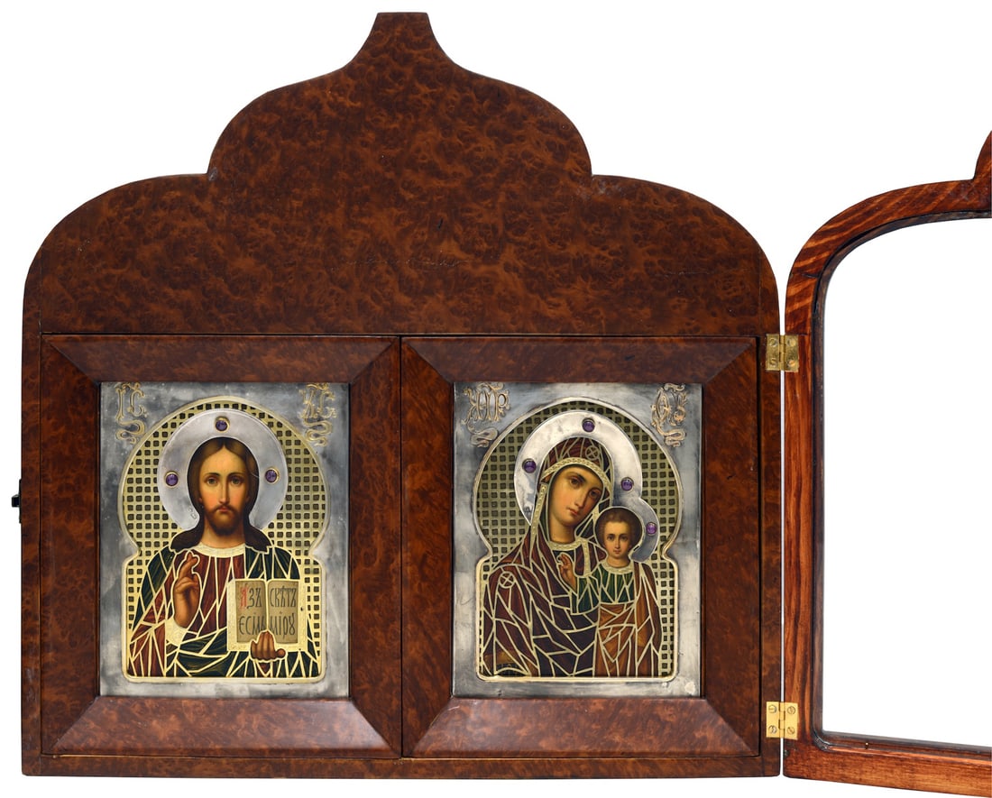 Russian Modern Pair Icons, Silver