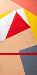 Richard Mortensen, 1910-1993 (Denmark): Richard Mortensen (1910-1993). 1980. Oil on canvas, size 100 x 200 cm (39 1/3 x 78 3/4 inches). Signed and dated on the verso.