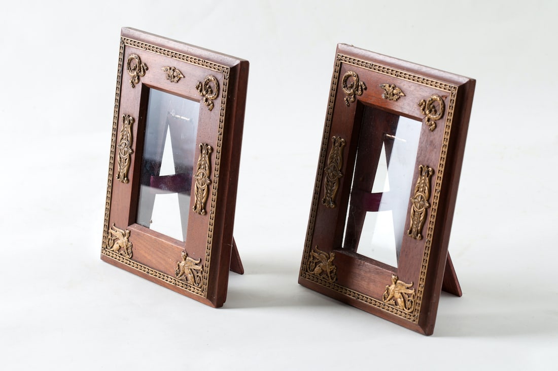 Lot of two Photo Frames, Empire, late 19th century