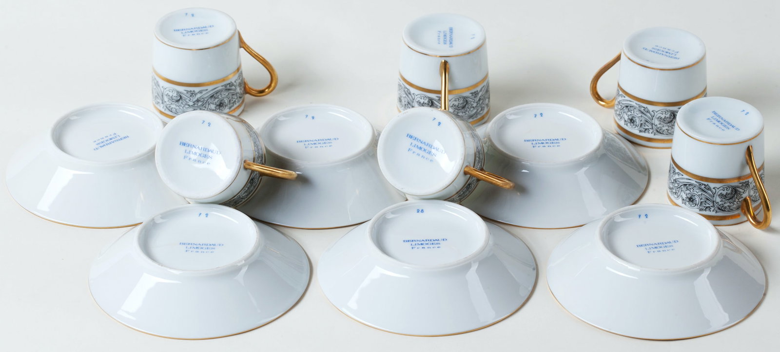 Cups and Saucers. Limoges (France)