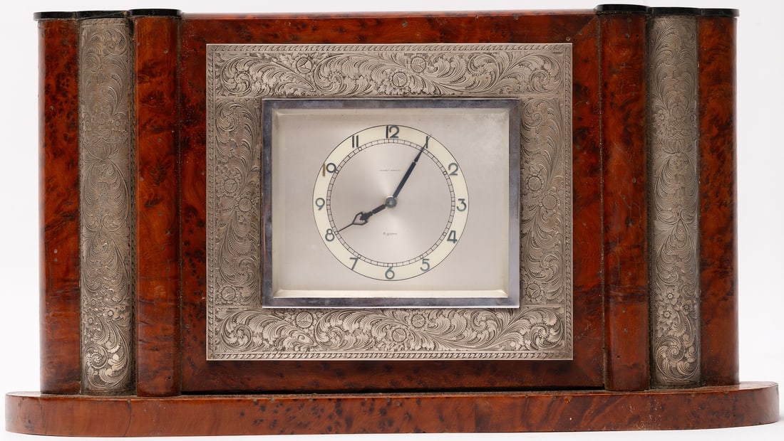 Art Deco Silver Clock