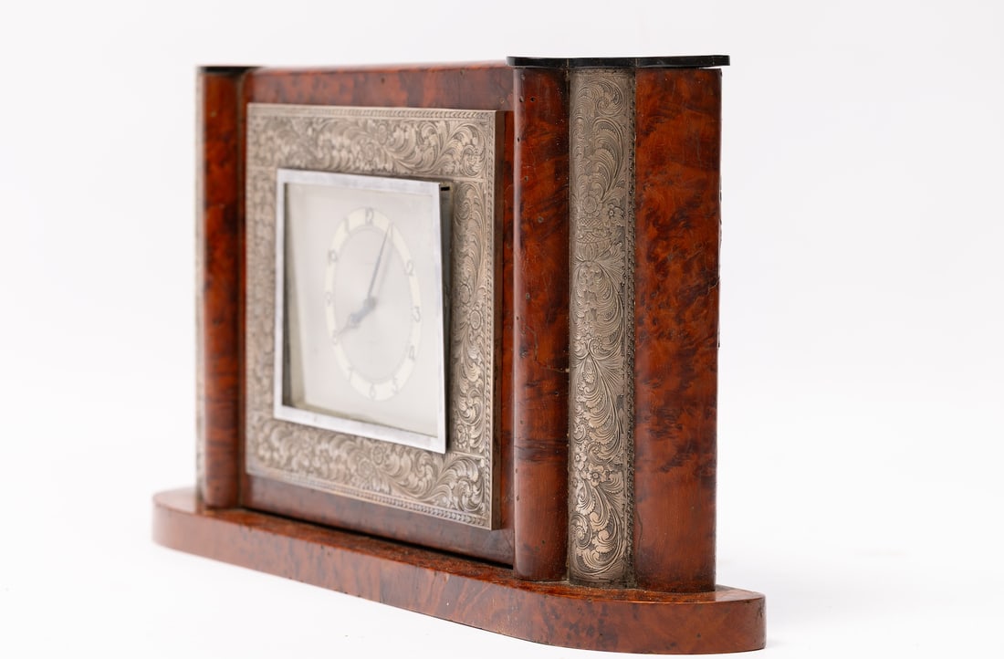 Art Deco Silver Clock