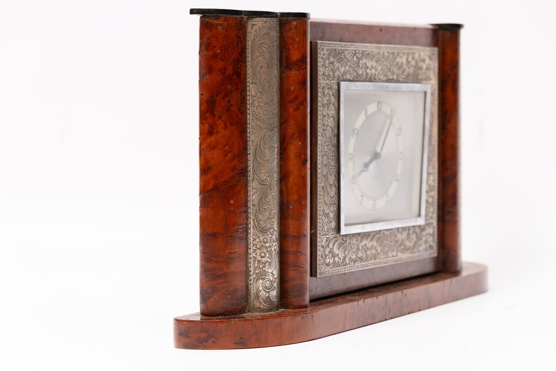 Art Deco Silver Clock