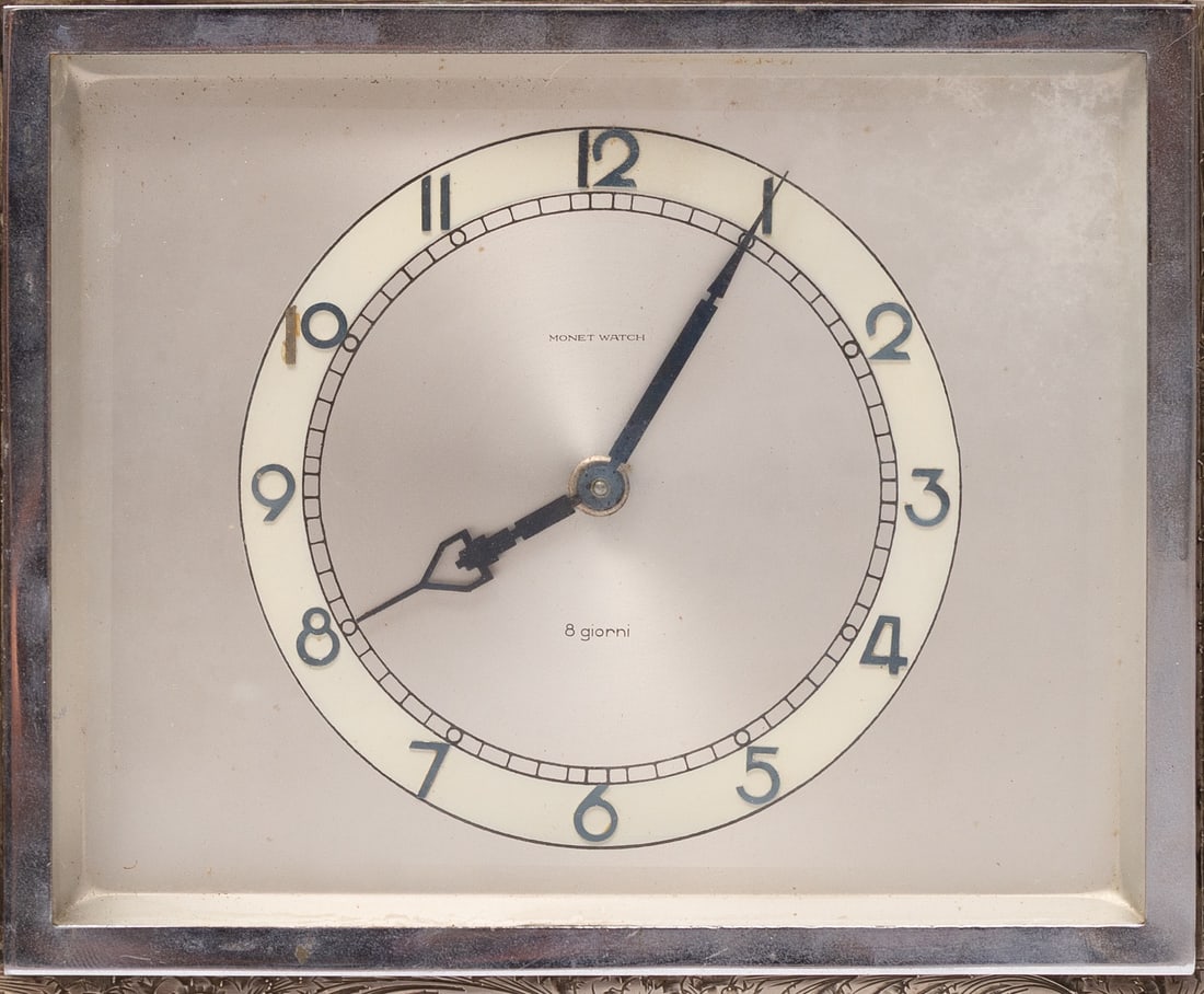 Art Deco Silver Clock