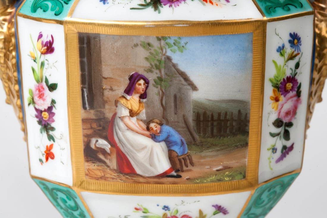 Pair of Empire Porcelain Vases, 19th century