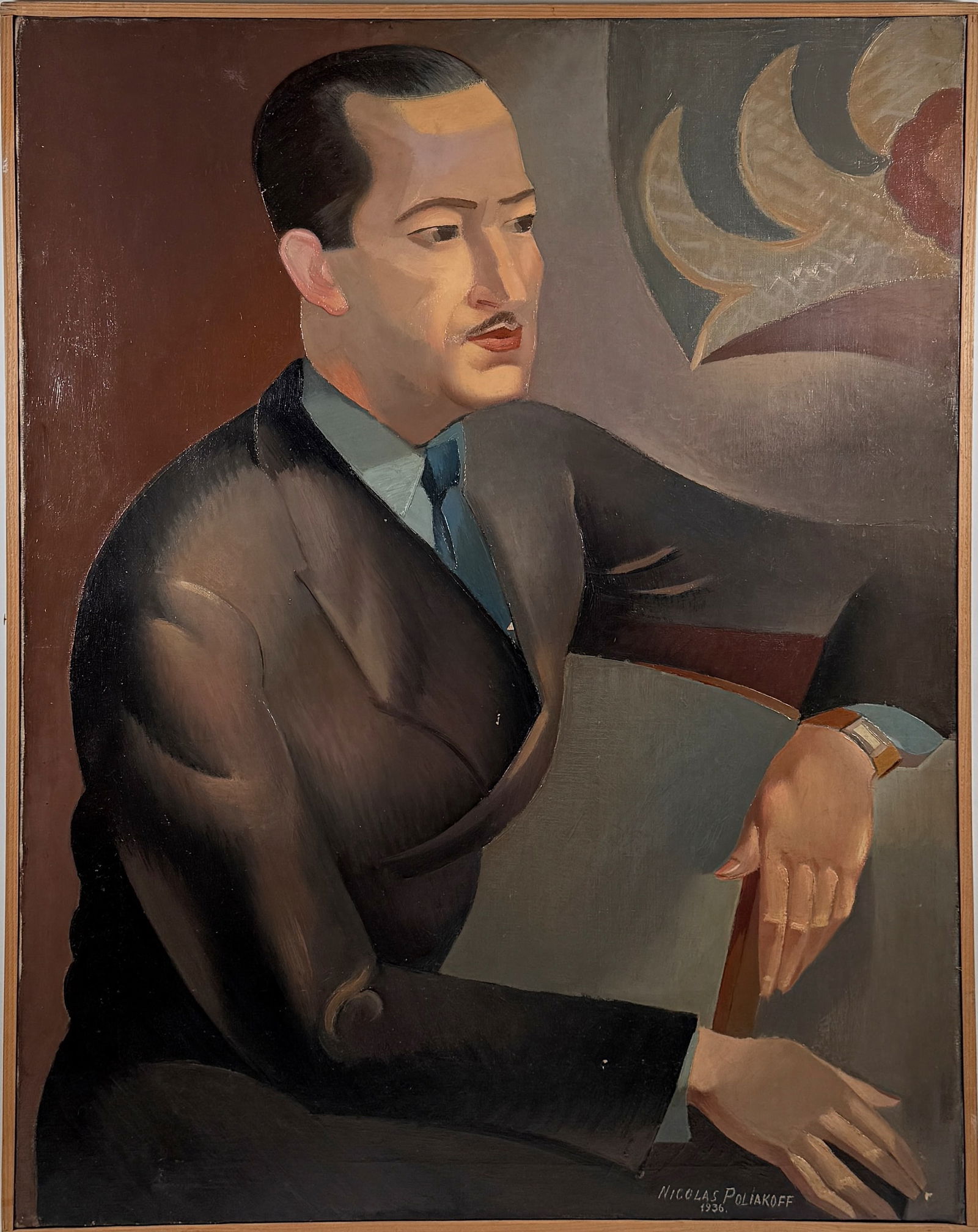 Nicolas POLIAKOFF, 1899-1976 (Russia/France): Nicolas POLIAKOFF (1899-1976) Portrait of a gentleman, 1936 Oil on canvas, size 92 x 73 cm (36 1/4 x 28 3/4 inches) Signed lower right
