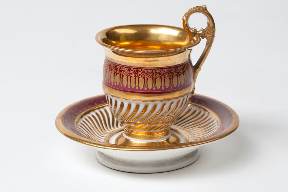 Empire Teacup with Saucer, 19th century