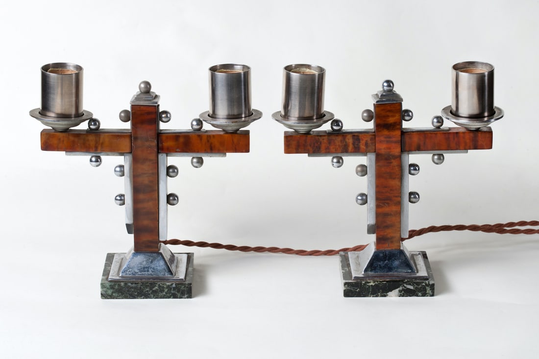 A pair of Art Deco lamps, Europe