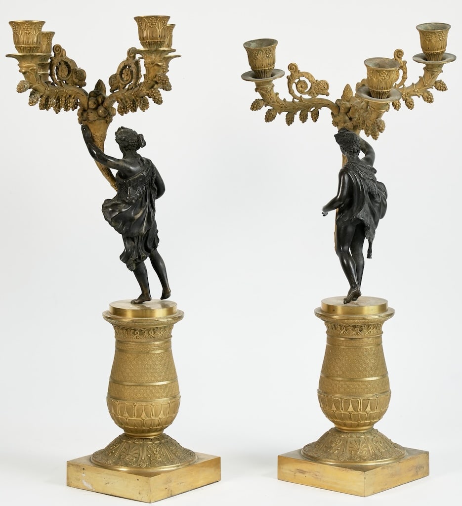 Lot of pair Empire candelabra (French)