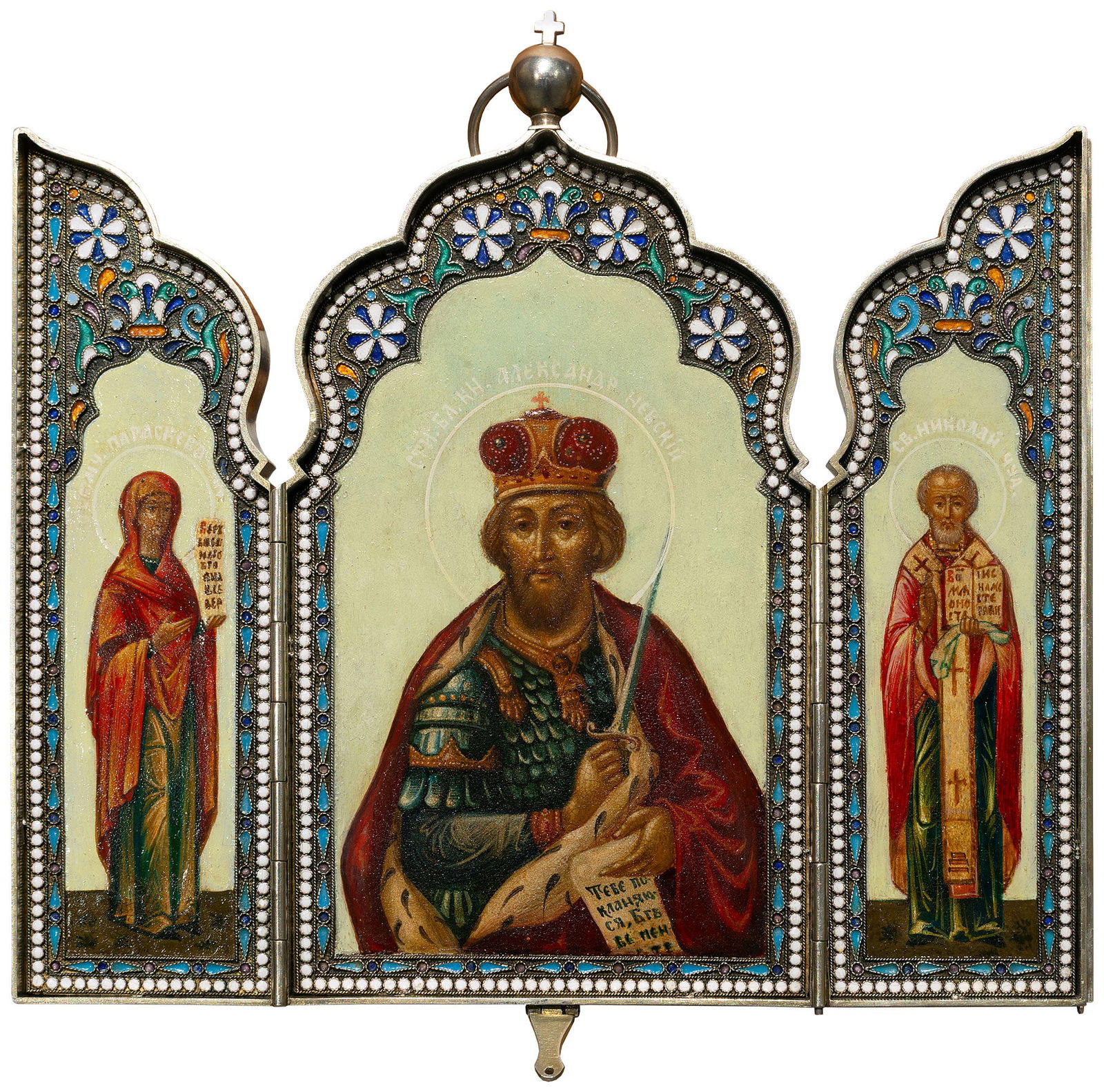 Orthodox Silver 84 Triptych Icon (Russia) (1 of 11)