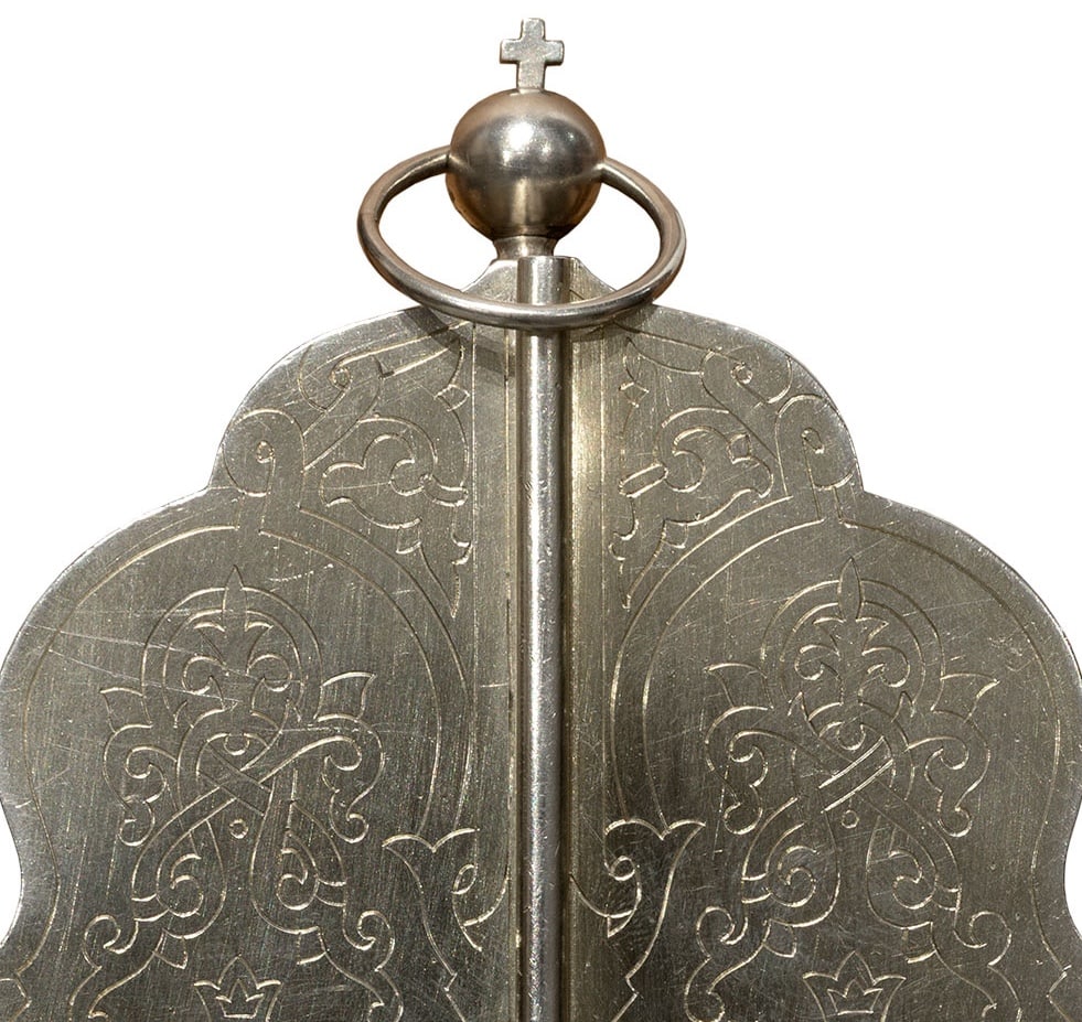 Orthodox Silver 84 Triptych Icon (Russia)