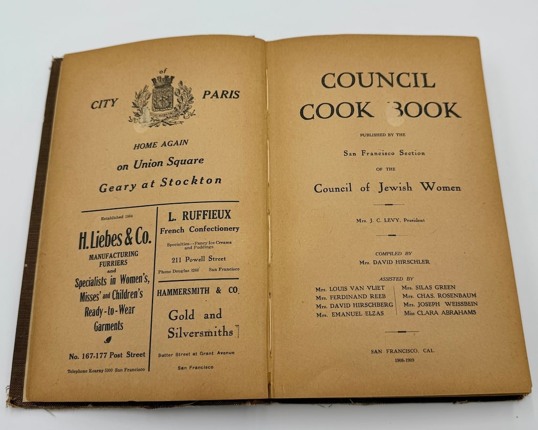 (GASTRONOMY) Book Council of Jewish Women, 1909