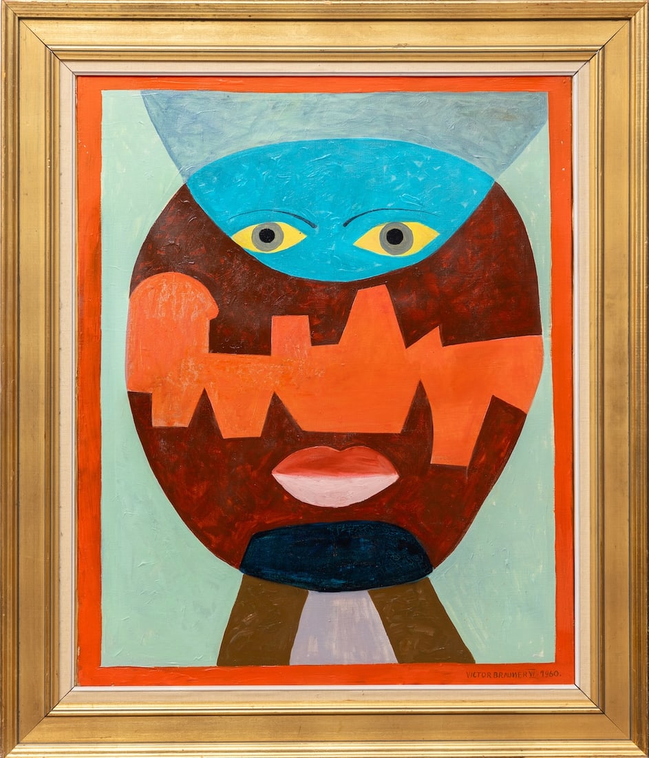 Victor Brauner, 1903-1966 (Romania/France): Victor Brauner (1903-1966) Oil on canvas, 06.1960, size 81 x 65 cm (32 x 25 1/2 inches) Frame dimensions 99 x 84 cm (39 x 33 inches) Signed and dated lower right