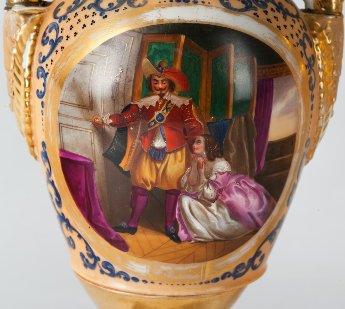 A Pair of Paris Porcelain French Empire Vases