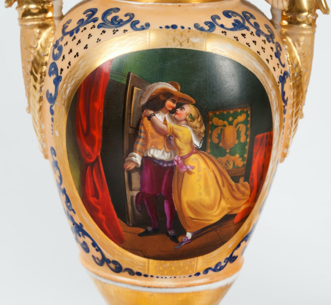 A Pair of Paris Porcelain French Empire Vases