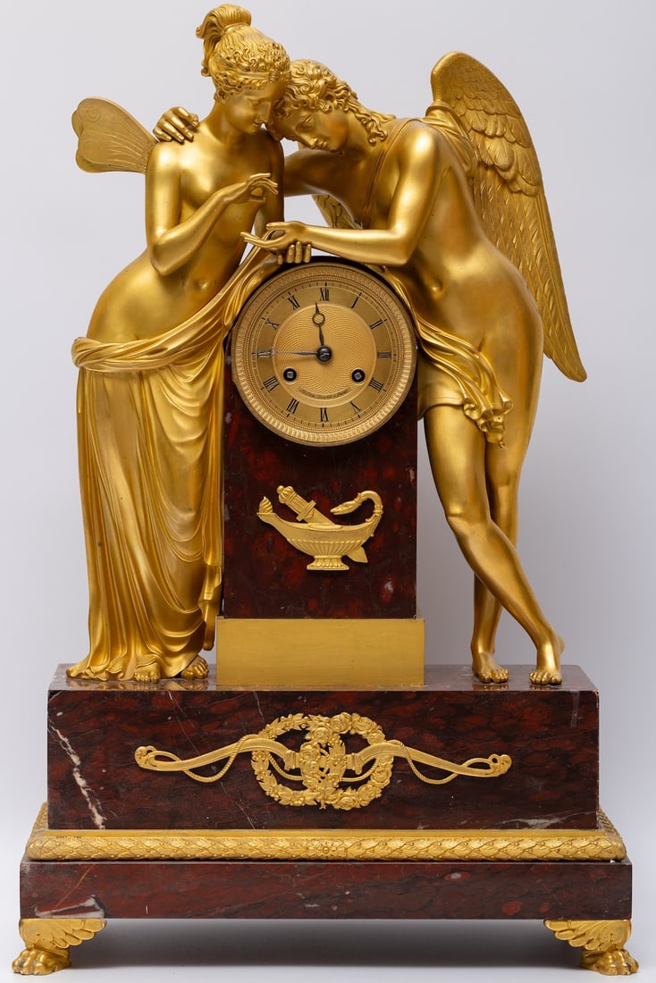 A Fine Empire Ormolu and Griotte Marble Mantel Clock, Signed Milan Jeune a' Paris (1 of 18)