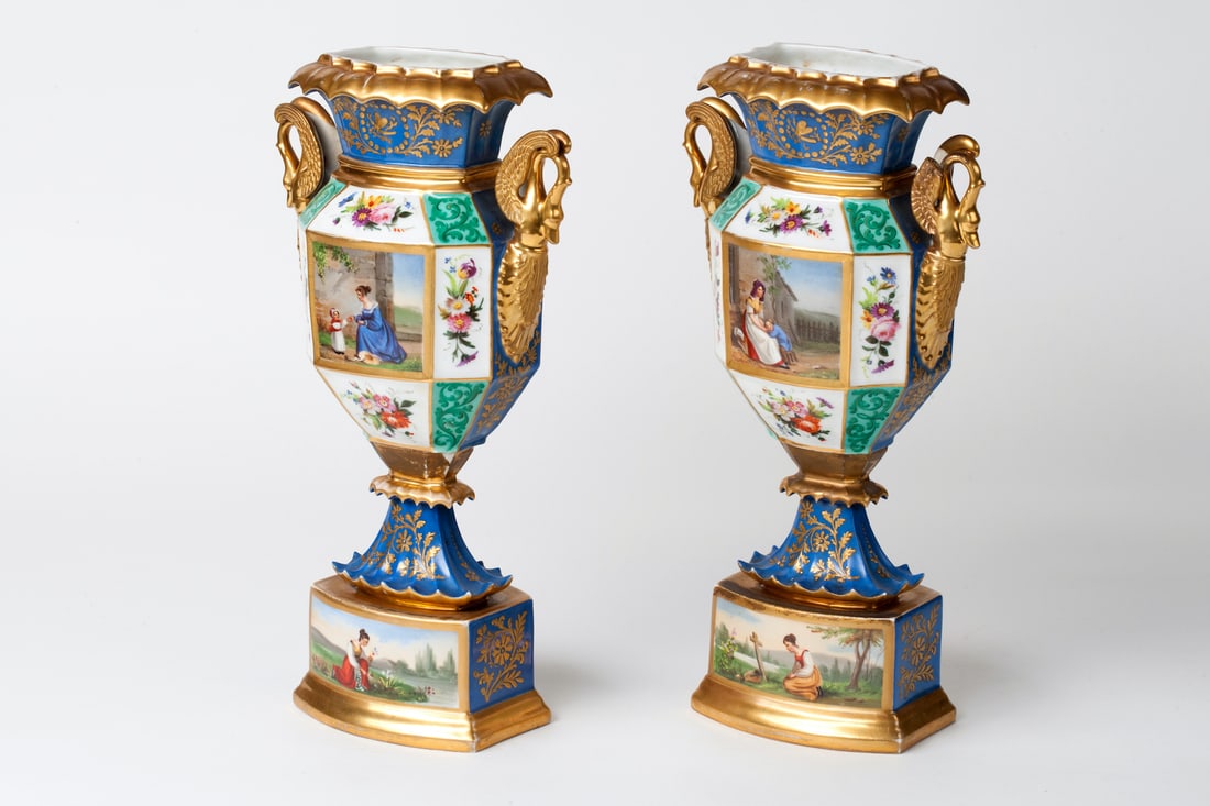  of Empire Porcelain Vases, 19th century
