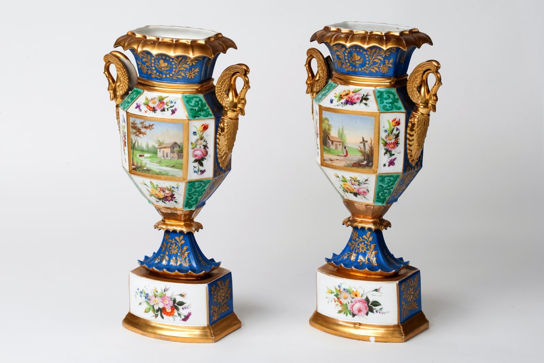  of Empire Porcelain Vases, 19th century