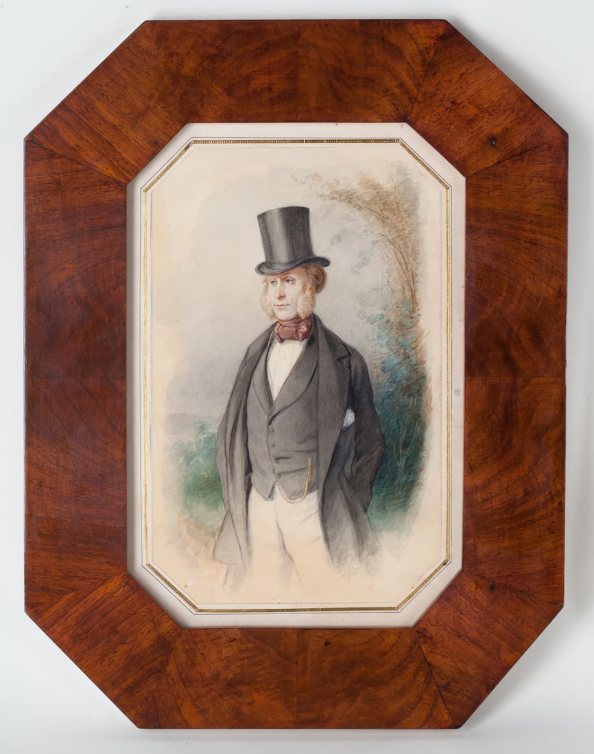 Portrait of a Gentleman Watercolour, mid-19th century (1 of 8)