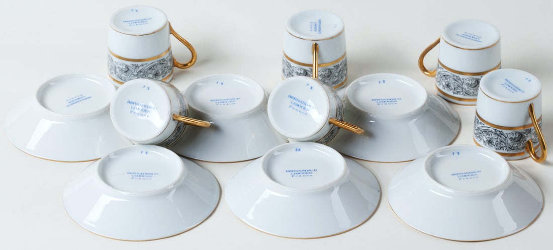 Cups and Saucers. Limoges (France)