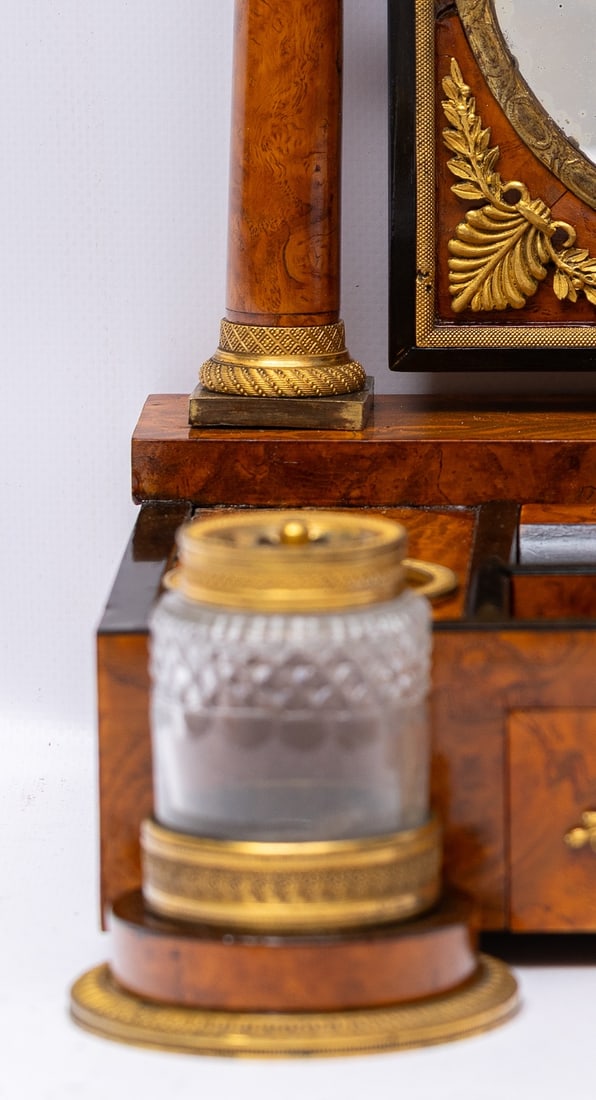 Ormolu Mounted Burr Wood Inkstand 19th century